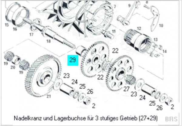 19+32-Nadelkranz 12x15x13, f. 3-stufiges Getriebe