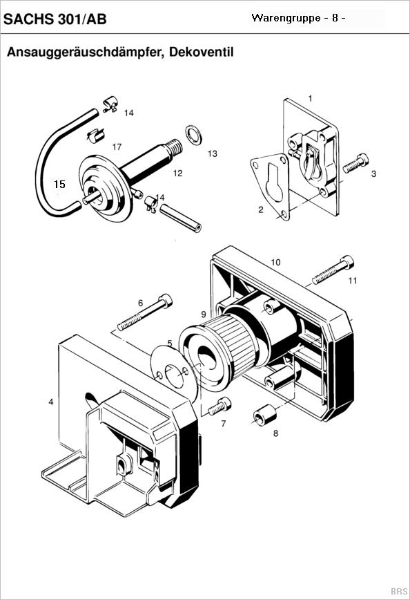 8-Ansauggeräuschdämpfer / Dekoventil / Membranplatte 8-Ansauggeräuschdämpfer / Dekoventil / Membranplatte