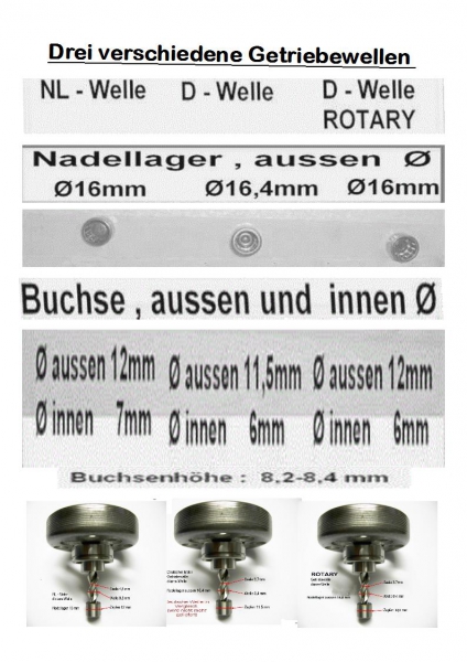 18 - Getriebewelle m.Kuppl.-Korb u.Lager Satz - f. NL-Motor Welle 9,8 mm