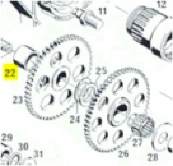 27-Nadelkranz  K 18x22x13 H  (3-stufiges - Getriebe)