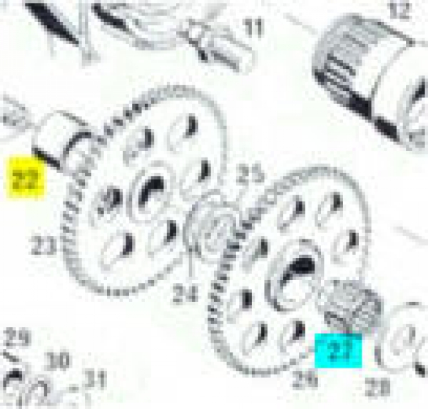 27-Nadelkranz  K 18x22x13 H  (3-stufiges - Getriebe)